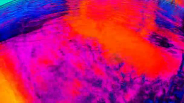 Fond Onde Abstrait Dans Des Couleurs Chaudes Ondes Eau Huile — Video