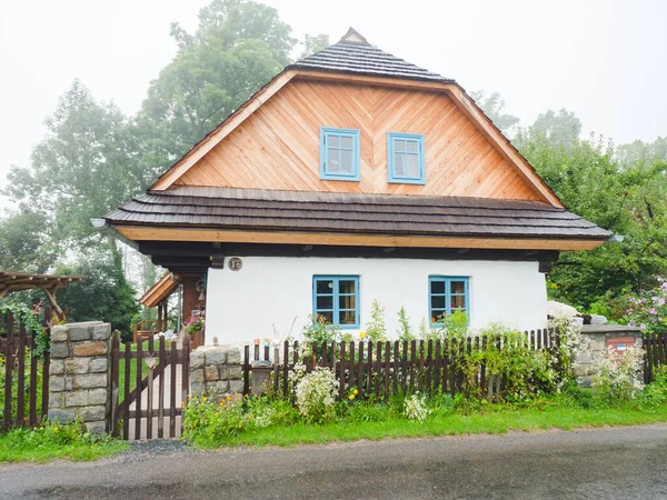 Lichnice Village Czechia 26Th August 2021 Restored Historic Timbered Cottage — Stock Photo, Image