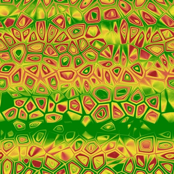 Gröna, röda och gula vattenfärg måla bakgrunden. Vikta taggiga former — Stockfoto