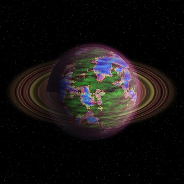 Abstraktní planeta ve vesmíru. Generovaný textura — Stock fotografie
