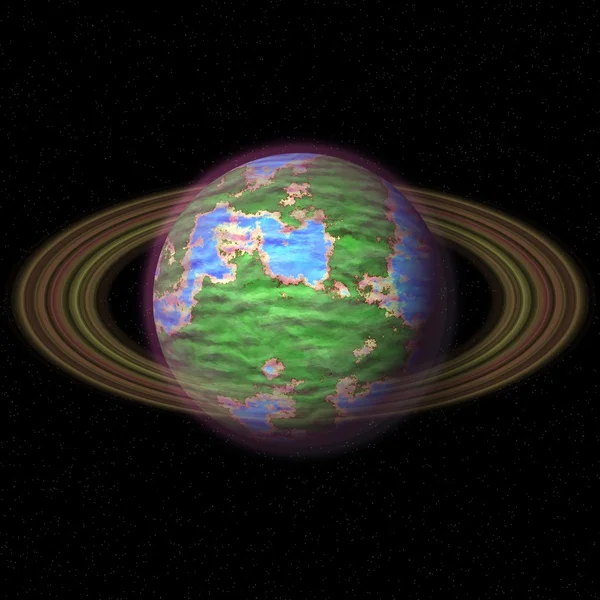 Абстрактная планета в космосе. Сгенерированная текстура — стоковое фото