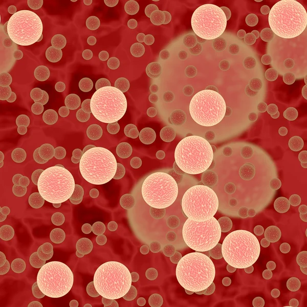 Bactérias ou esferas de vírus no sangue — Fotografia de Stock