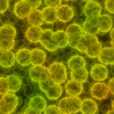 Yeşil Sarı bakteri veya virüs küreler sıvı, oluşturulan doku