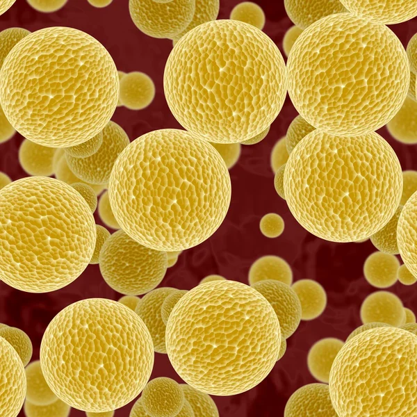 Yellow bacteria or virus spheres in blood, generated texture — Stock Photo, Image