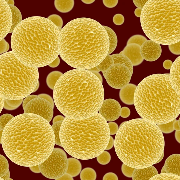 Yellow bacteria or virus spheres in blood, generated texture — Stock Photo, Image