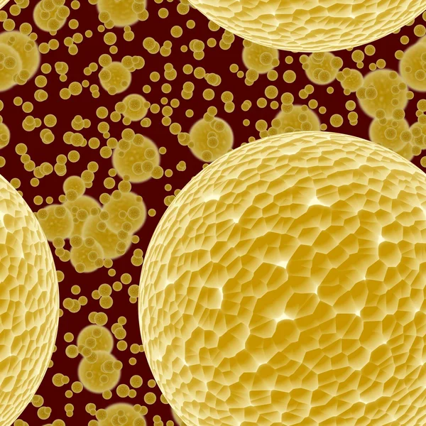 Yellow bacteria or virus spheres in blood, generated texture — Stock Photo, Image