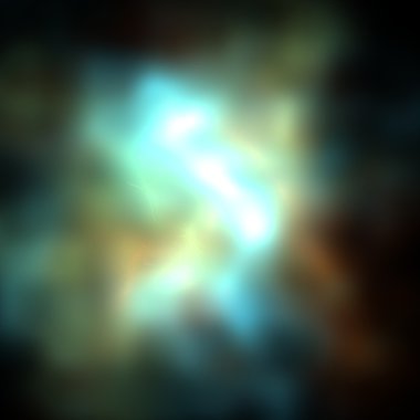 Parlak mavi parlaklık patlama karanlık uzayda, büyük enerji salınımı siyah arka plan