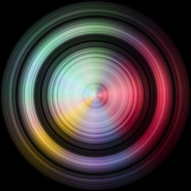 Gökkuşağı renkli disk, Küre siyah arka plan doku işe alır. 