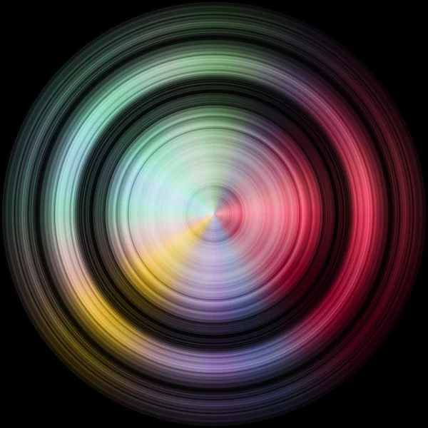 Disco de color arco iris, esfera en fondo negro como contrata textura — Foto de Stock