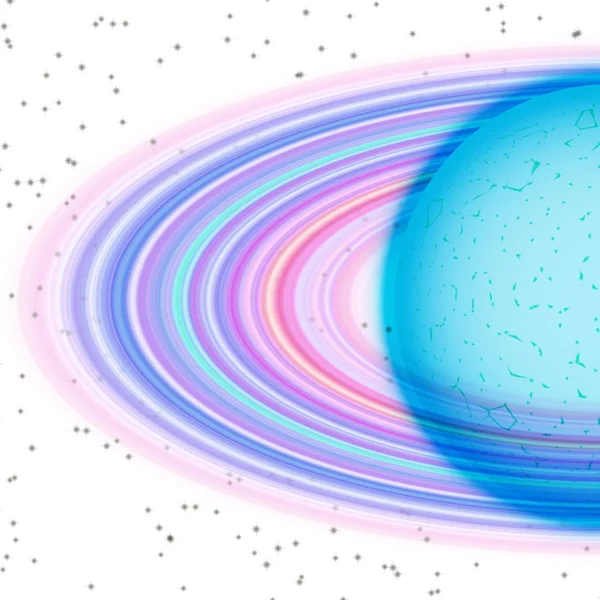 Planeet met stoffige ring in verre universum, abstract — Stockfoto