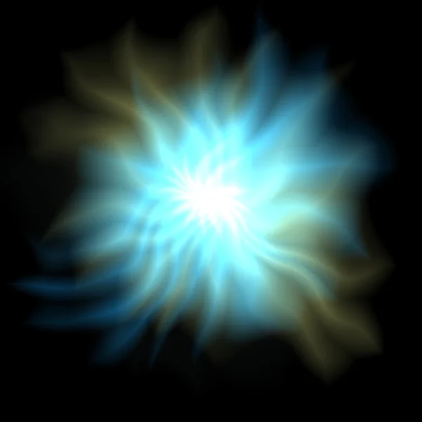 Explosion vive colorée avec des rayons flous dans l'espace sombre, énorme libération d'énergie brumeuse en arrière-plan noir — Photo