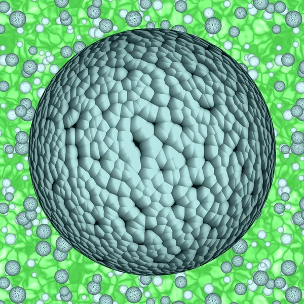Batteri grandi pericolosi variopinti o sfere del virus in liquido — Foto Stock