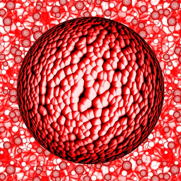 Colorful dangerous big bacterias or virus spheres in liquid — Stock Photo, Image