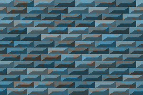 Textured blue bricks in wall as endless texture — Stock Photo, Image