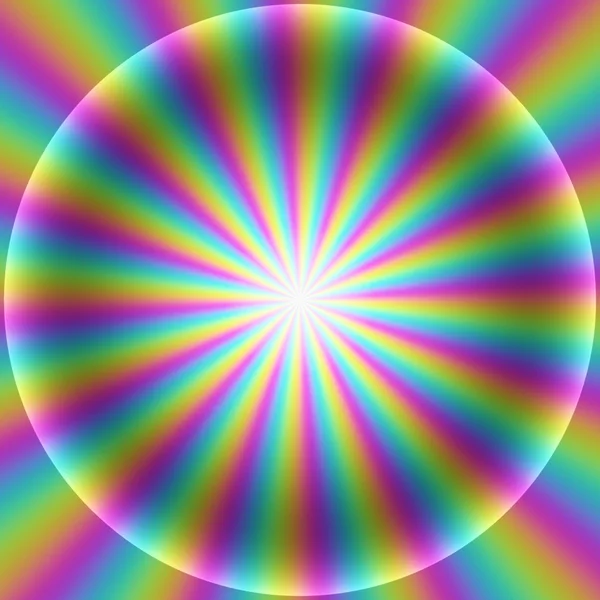 Flussi colorati arcobaleno in delicato disco sfocato. Illustrazione astratta di cerchi su sfondo colorato. Risulta che la banderuola meteorologica . — Foto Stock