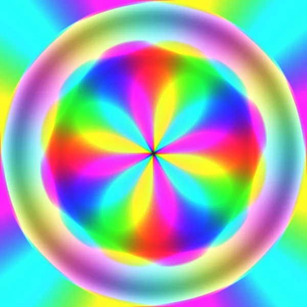 Arco iris flujos de colores en disco desenfocado suave. Ilustración abstracta de círculos sobre fondo colorido. Resultando ser veleta . — Foto de Stock