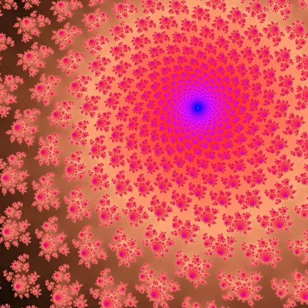 Lichte roze en rood fractal ornamenten in grijze achtergrond. Computer gegenereerde graphics. — Stockfoto