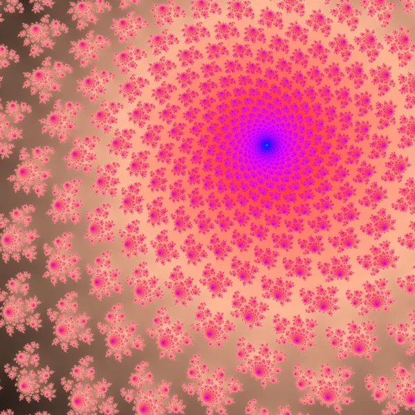 Light pink and red fractal ornaments in grey background. Computer generated graphics. — Stock Photo, Image