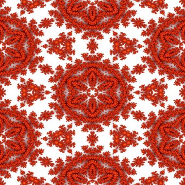 Beyaz arka planda popüler fraktal süsler.