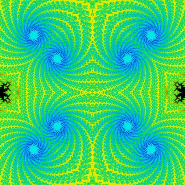 Graphiques fractaux isolés bleu vert, formes populaires — Photo