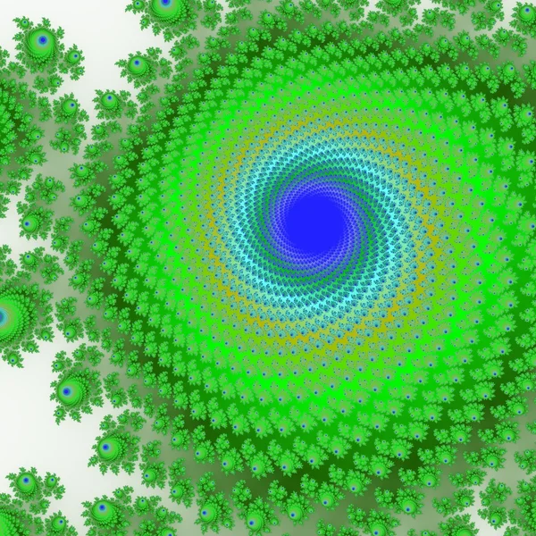 Isolated blue green fractal graphics, popular shapes — Stock Photo, Image