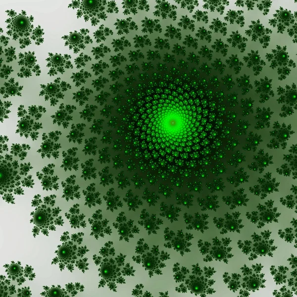 Изолированная темно-светло-зеленая фрактальная графика на белом фоне — стоковое фото
