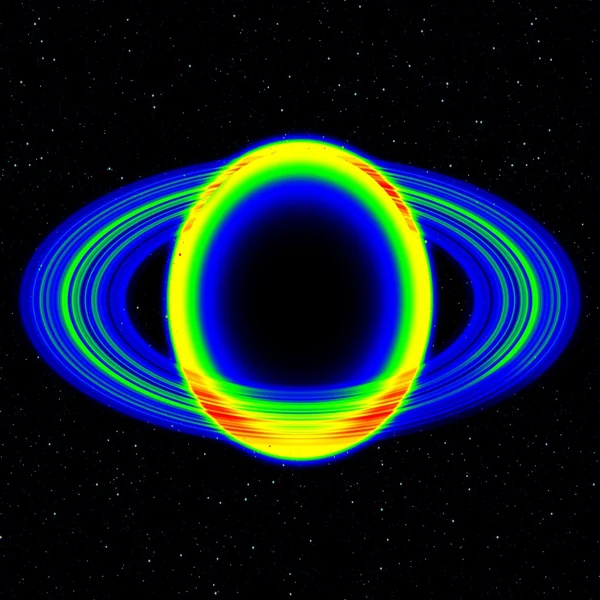 Gezegenin tozlu halka uzak evrenin, soyut ile fantastik Kızılötesi tarama — Stok fotoğraf
