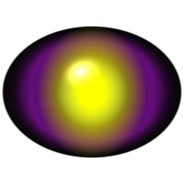 Isoliertes elliptisches violettes Auge mit großer Netzhaut. um die Pupille, Detaileinsicht in die Augenlampe. — Stockfoto
