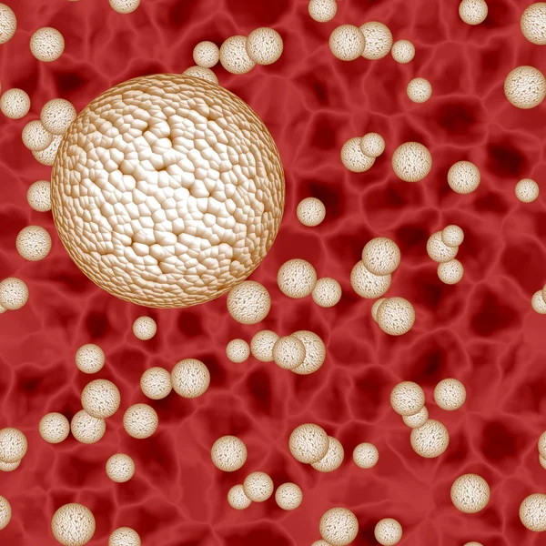 Light spheres of bacteria or virus spheres in blood — Stock Photo, Image