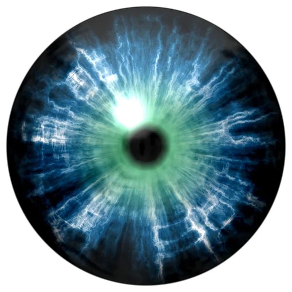 ภาพประกอบของไอริสตาสีฟ้าสะท้อนแสง มองเข้าไปในดวงตา . — ภาพถ่ายสต็อก