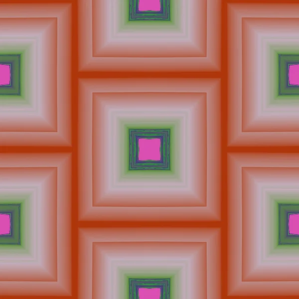 Light green square and rectangle, frames in pink background. Funny fantasy with fractal software. — Stock Photo, Image