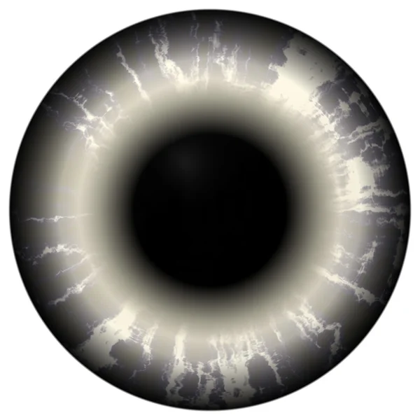 Глаз смерти голоден. Иллюстрация страшной черной радужки глаза, световое отражение. Странные глаза — стоковое фото