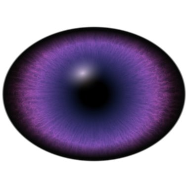 Isolated eye. Raptor purple eye with large pupil and bright red retina. Dark iris around pupil. clipart