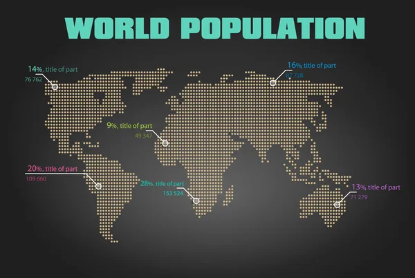 Dünya harita nüfus vektör — Stok Vektör
