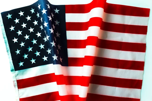 Zwaaiende Amerikaanse Vlag Vorm Inscriptie Overwinning Usa Verkiezingsconcept — Stockfoto