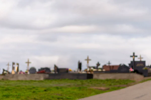 Cultura Religione Sfocate Cimitero Indigeno Antico Cimitero Nel Deserto Sotto — Foto Stock