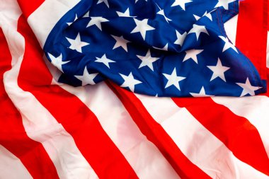 Büyük Amerikan bayrağının ön plan çekimini kapat