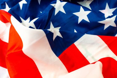 Büyük Amerikan bayrağının ön plan çekimini kapat