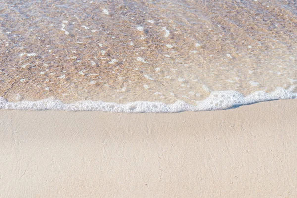 Puha Hullám Tenger Homokos Strandon Puha Fókusz Elmosódott Kép Másolja — Stock Fotó