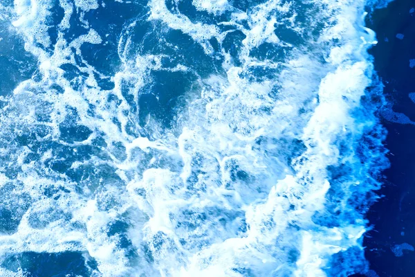 Areal Shot Deep Blue Rough Sea Lot Sea Spray Blue — Stock Photo, Image