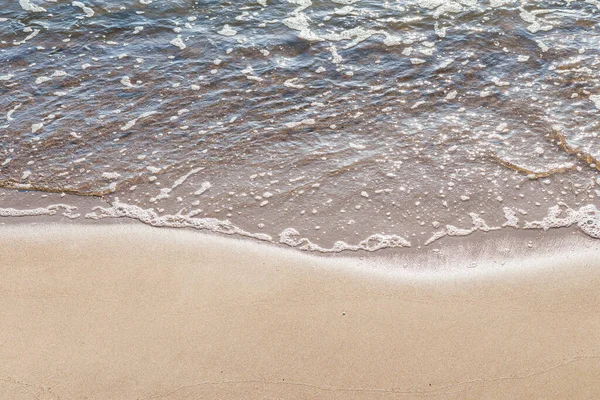 Puha Hullám Tenger Homokos Strandon Puha Fókusz Elmosódott Kép Másolja — Stock Fotó