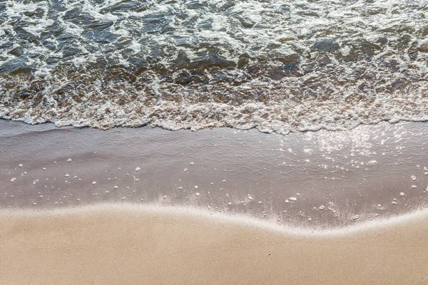 Weiche Welle Des Meeres Sandstrand Weicher Fokus Verschwommenes Bild Kopierraum — Stockfoto