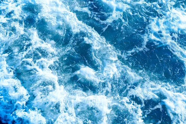 Areal Shot Deep Blue Rough Sea Lot Sea Spray Blue — Stock Photo, Image