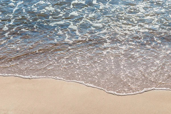 Puha Hullám Tenger Homokos Strandon Puha Fókusz Elmosódott Kép Másolja — Stock Fotó