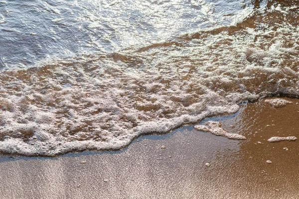 Soft Wave Sea Sandy Evening Beach Soft Focus Blurred Image — Stock Photo, Image