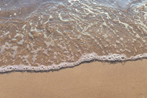 Onda Suave Mar Praia Arenosa Foco Suave Imagem Turva Espaço — Fotografia de Stock