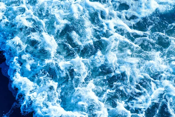 Areal Shot Deep Blue Rough Sea Lot Sea Spray Blue — Stock Photo, Image