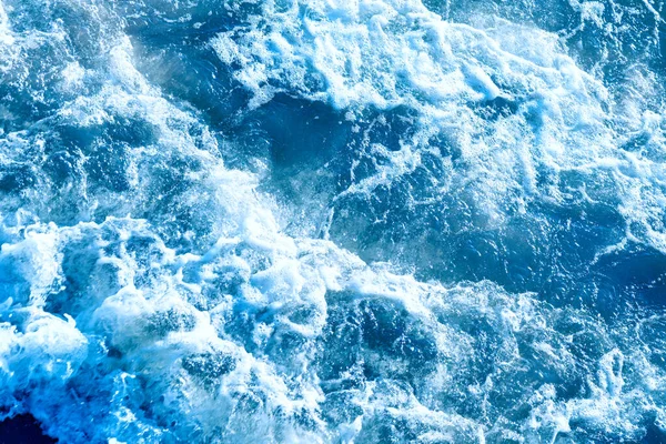 Areal Shot Deep Blue Rough Sea Lot Sea Spray Blue — Stock Photo, Image