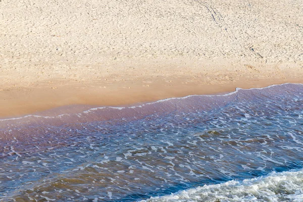 Яка Хвиля Моря Піщаному Пляжі Який Фокус Розмите Зображення Простір — стокове фото