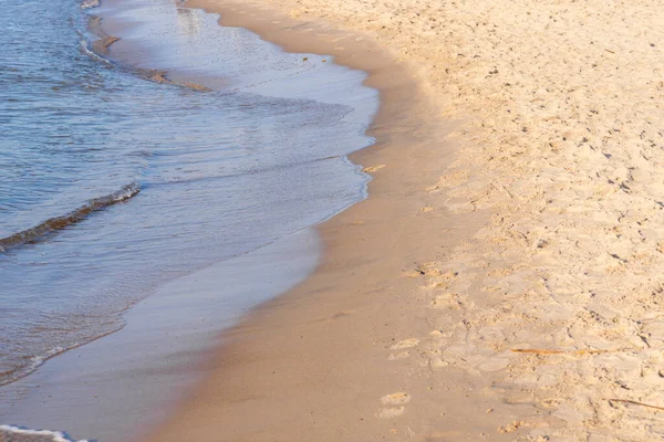 Puha Hullám Tenger Homokos Strandon Puha Fókusz Elmosódott Kép Másolja — Stock Fotó